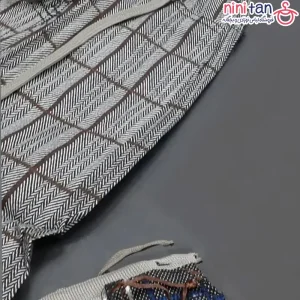 شلوار کتان نوزادی پسرانه چهارخانه
