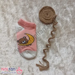 جوراب بچگانه سایز5 مدل خرس و ماه