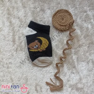جوراب بچگانه سایز5 مدل خرس و ماه