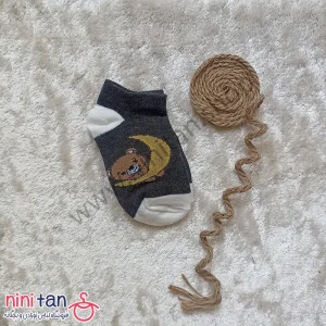جوراب بچگانه سایز5 مدل خرس و ماه
