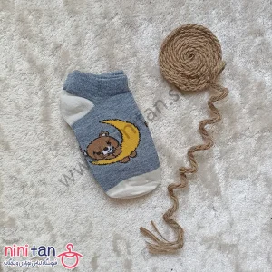 جوراب بچگانه سایز5 مدل خرس و ماه
