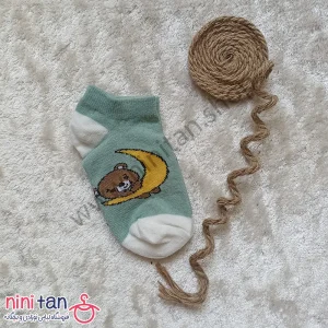 جوراب بچگانه سایز5 مدل خرس و ماه