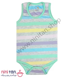 بادی رکابی زیردکمه نوزاد راه راه سایز 1 تا 6