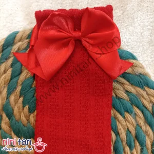 جوراب بچگانه گندمی سایز صفر تا 3 توری دخترانه